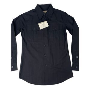 Maison Kitsune Paris Mens Black Button Down Shirt Small Utility Overshirt NWT